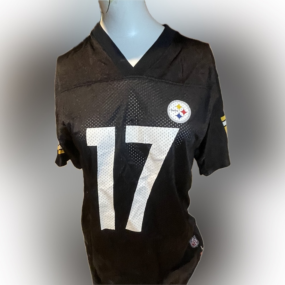 Pittsburgh Steelers Jersey 17 Mike Wallace Youth L 14/16 Black NFL On Field
